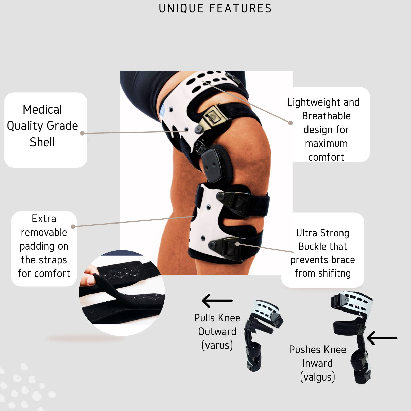 OA Unloader Knee Brace Medial & Lateral Support L1851/L1843